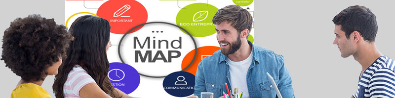 mind map entreprise gris
